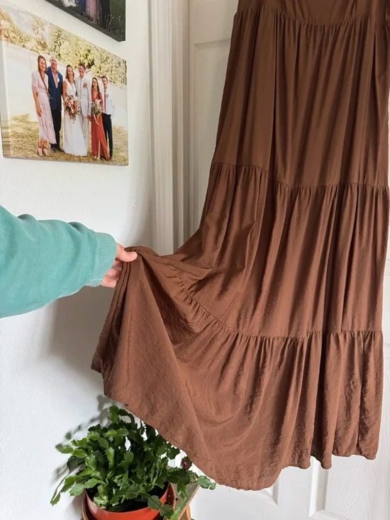 Nine West Maxi Dress, Brown, Size Large - Picture 5 of 9